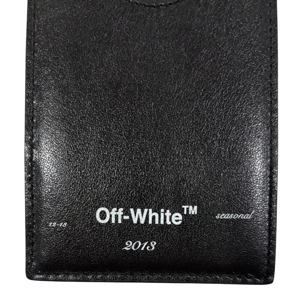 15-96(2) OFF-WHITE x VIRGIL ABLOH Leather Badge Card Holder Black